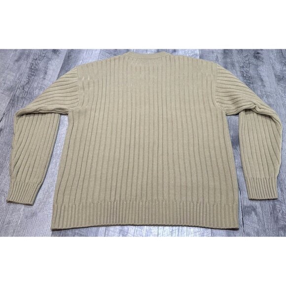 Bare Fox Urban Gear Sweater Mens‎ XL Tan Geometric Patchwork Grunge Y2K Hip Hop - Picture 2 of 10